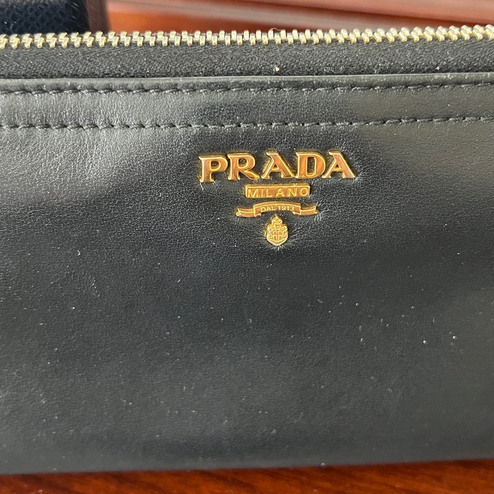Prada Black Leather Zip-Around Wallet - Picture 2 of 10